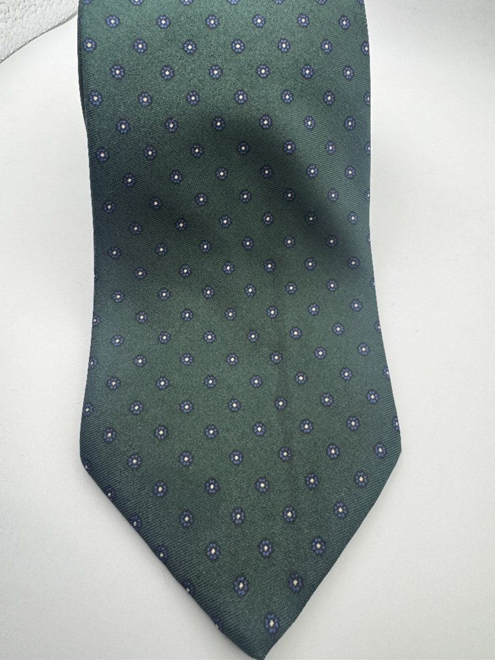 Brooks Brothers Makers Vintage Green Foulard Silk Tie 3.75"